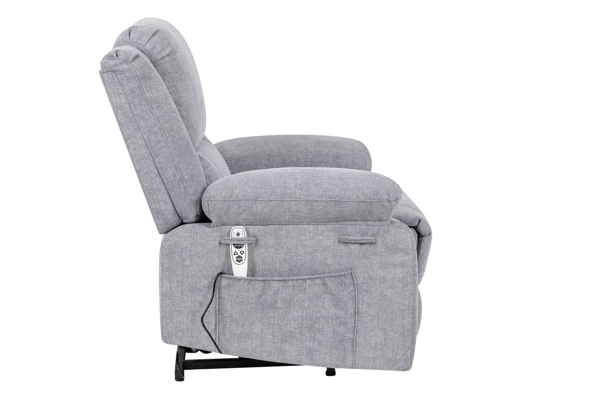 Electric Power Recliner Chair With Massage Light Grey - Sleep Galleria