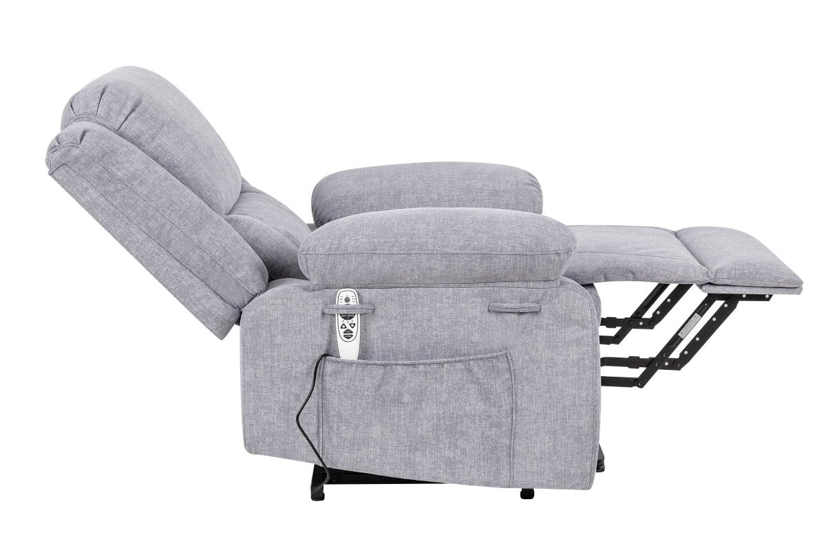 Electric Power Recliner Chair With Massage Light Grey - Sleep Galleria
