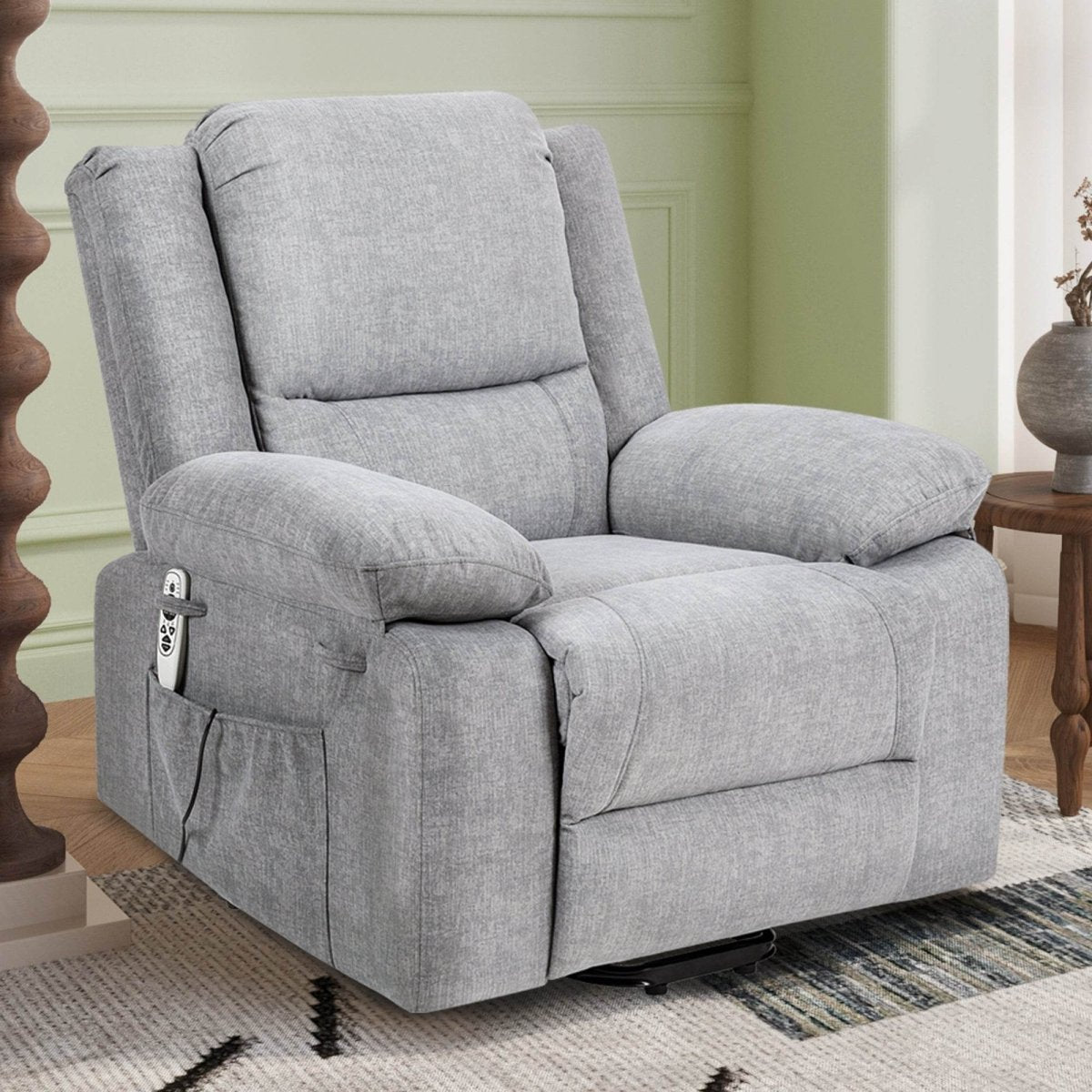Electric Power Recliner Chair With Massage Light Grey - Sleep Galleria