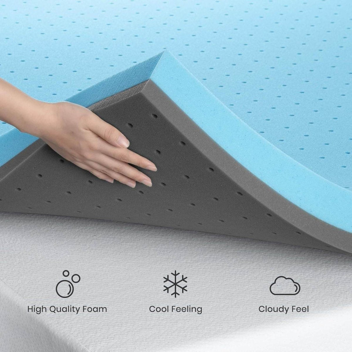 Gel Infused Memory Foam 2-Inch Cooling Mattress Topper - Sleep Galleria