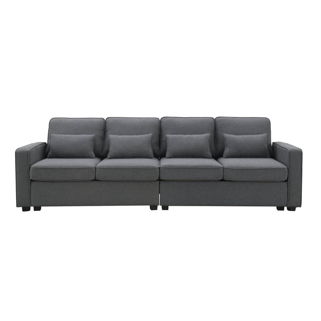 Modern Linen Fabric 4-Seater Sofa - Omega Lifestyles