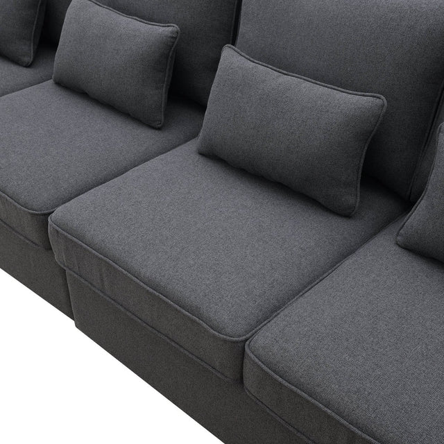 Modern Linen Fabric 4-Seater Sofa - Omega Lifestyles