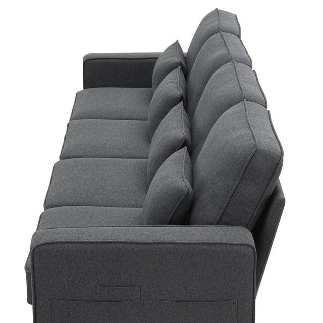Modern Linen Fabric 4-Seater Sofa - Omega Lifestyles