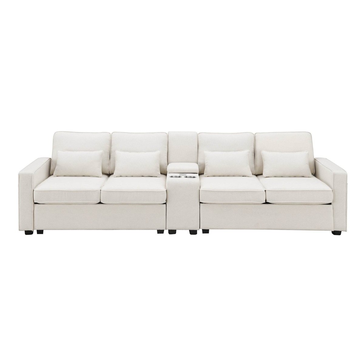 Modern Linen Upholstered Sofa for Four - Sleep Galleria