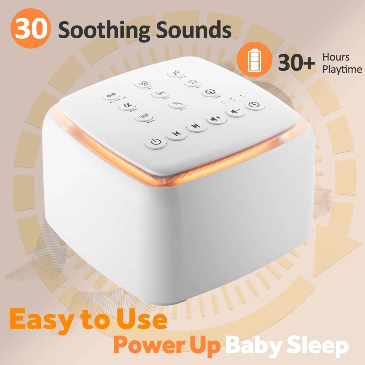 White Noise Sound Machine with Warm Light - Sleep Galleria