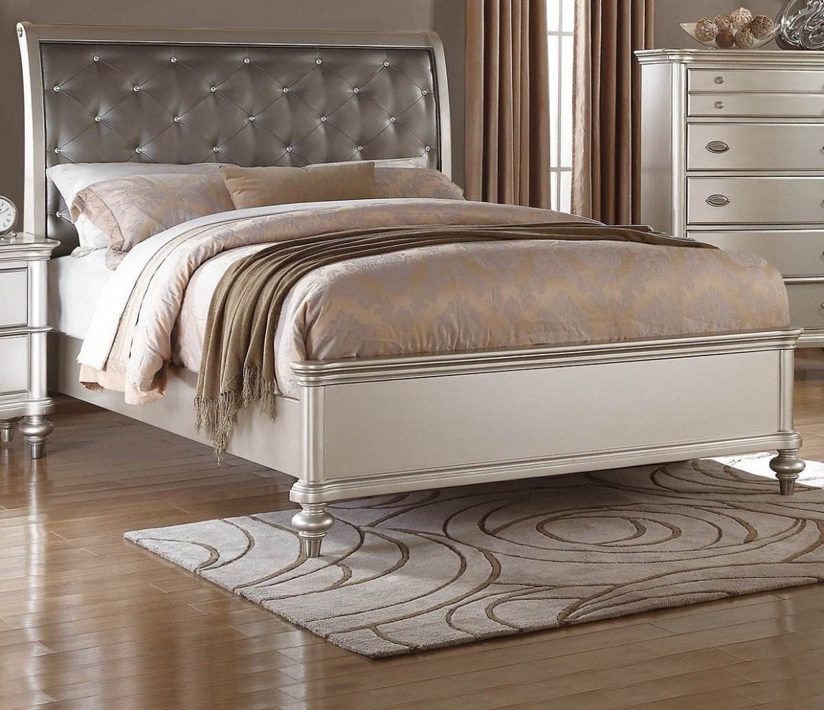 3-Piece Contemporary Faux Leather Bedroom Set With Nightstands - Sleep Galleria