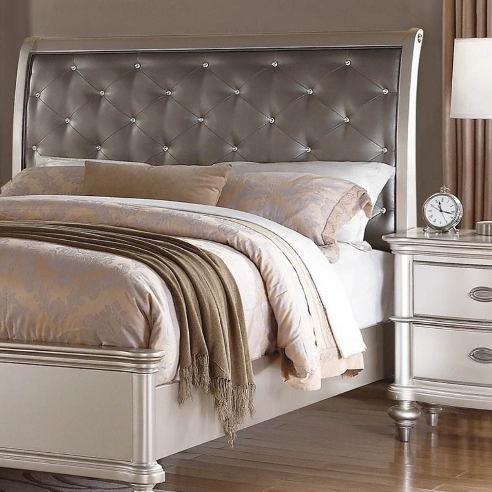 3-Piece Contemporary Faux Leather Bedroom Set With Nightstands - Sleep Galleria
