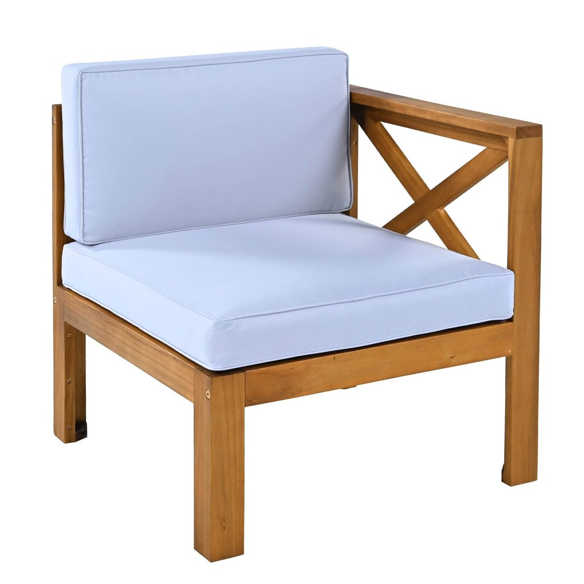 5-Piece Outdoor Acacia Wood Sectional Patio Sofa Set - Sleep Galleria