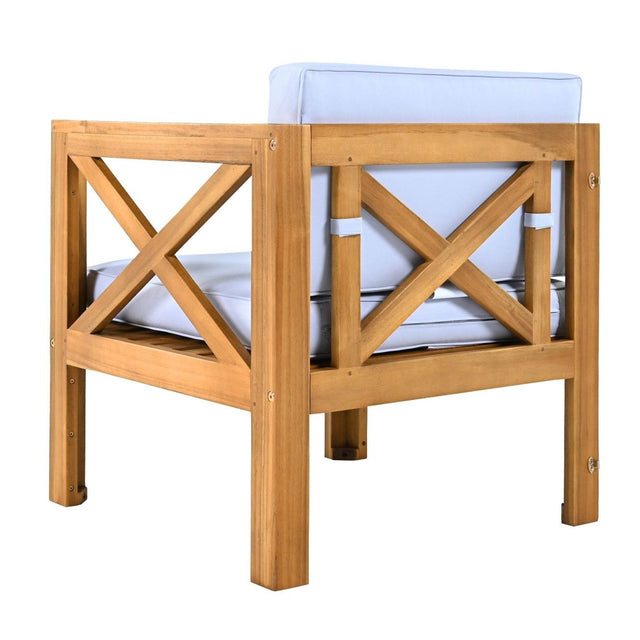 5-Piece Outdoor Acacia Wood Sectional Patio Sofa Set - Omega Lifestyles