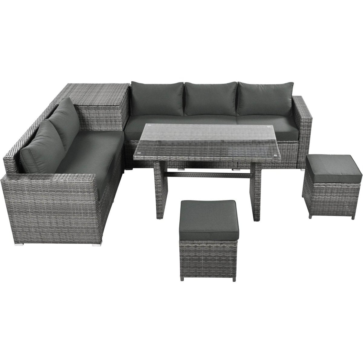 6-Piece All-Weather Hand-Woven PE Rattan Outdoor Sofa Set - Omega Lifestyles