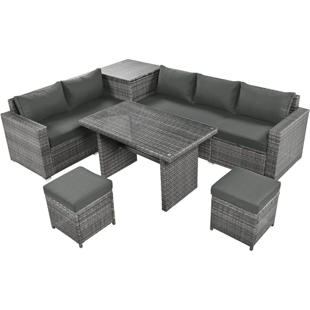 6-Piece All-Weather Hand-Woven PE Rattan Outdoor Sofa Set - Omega Lifestyles