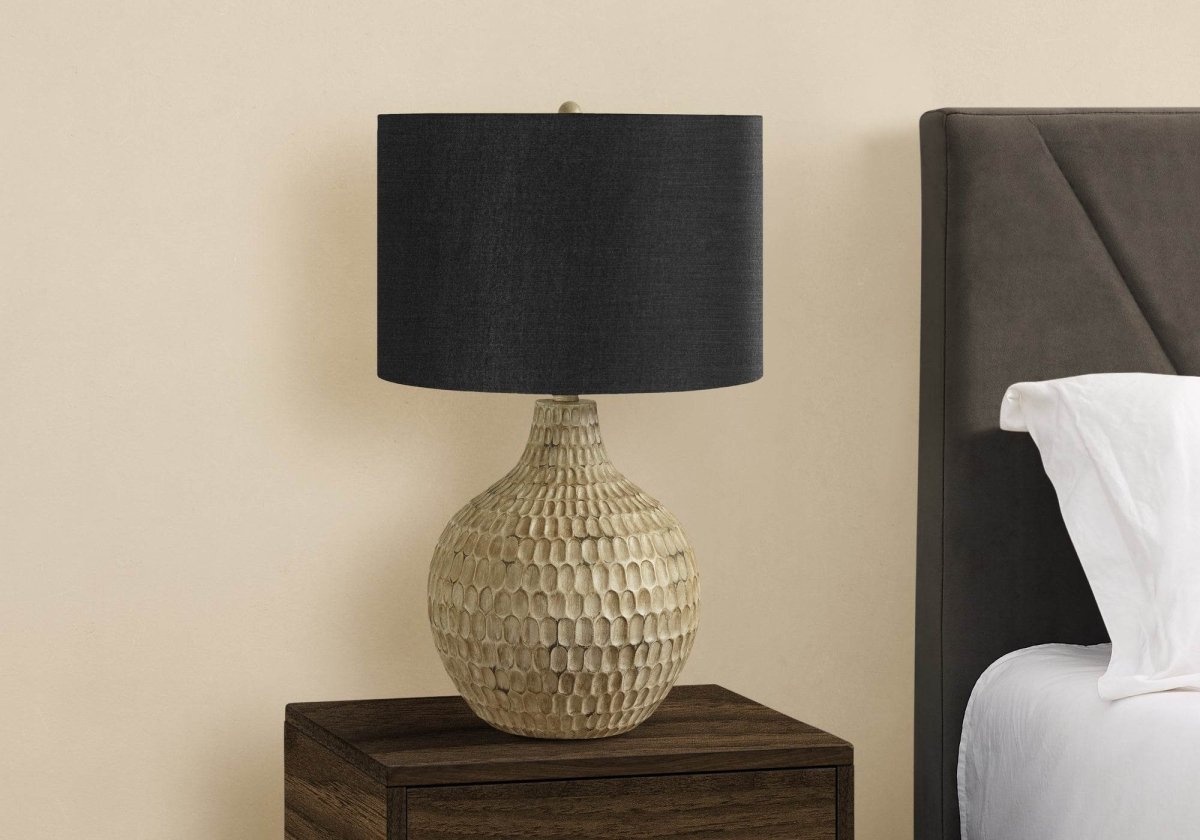 Contemporary Brown Resin Gourd Table Lamp With Shade - Sleep Galleria