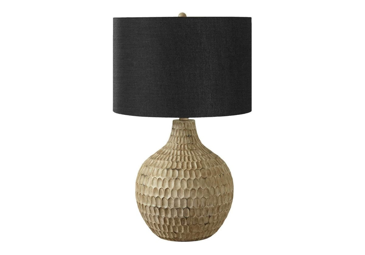 Contemporary Brown Resin Gourd Table Lamp With Shade - Sleep Galleria