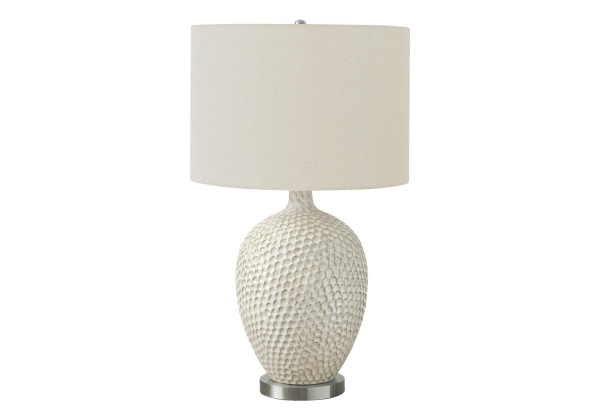 Contemporary Ceramic Table Lamp With Ivory Shade - Sleep Galleria