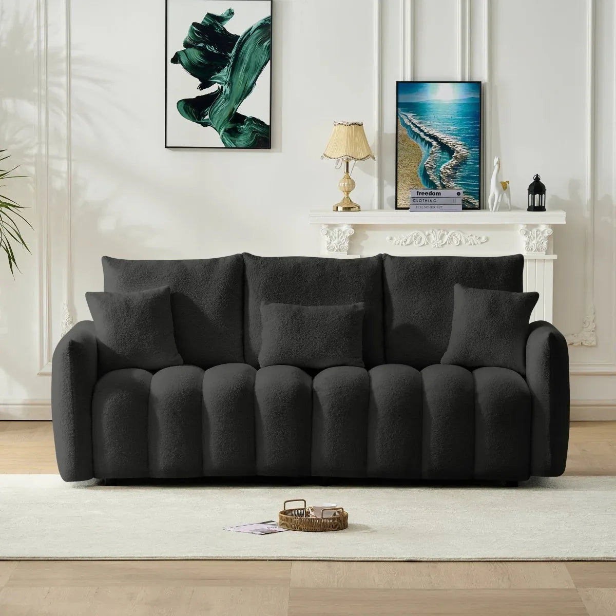 Contemporary Teddy Fabric 3-Seat Soft Sofa - Omega Lifestyles