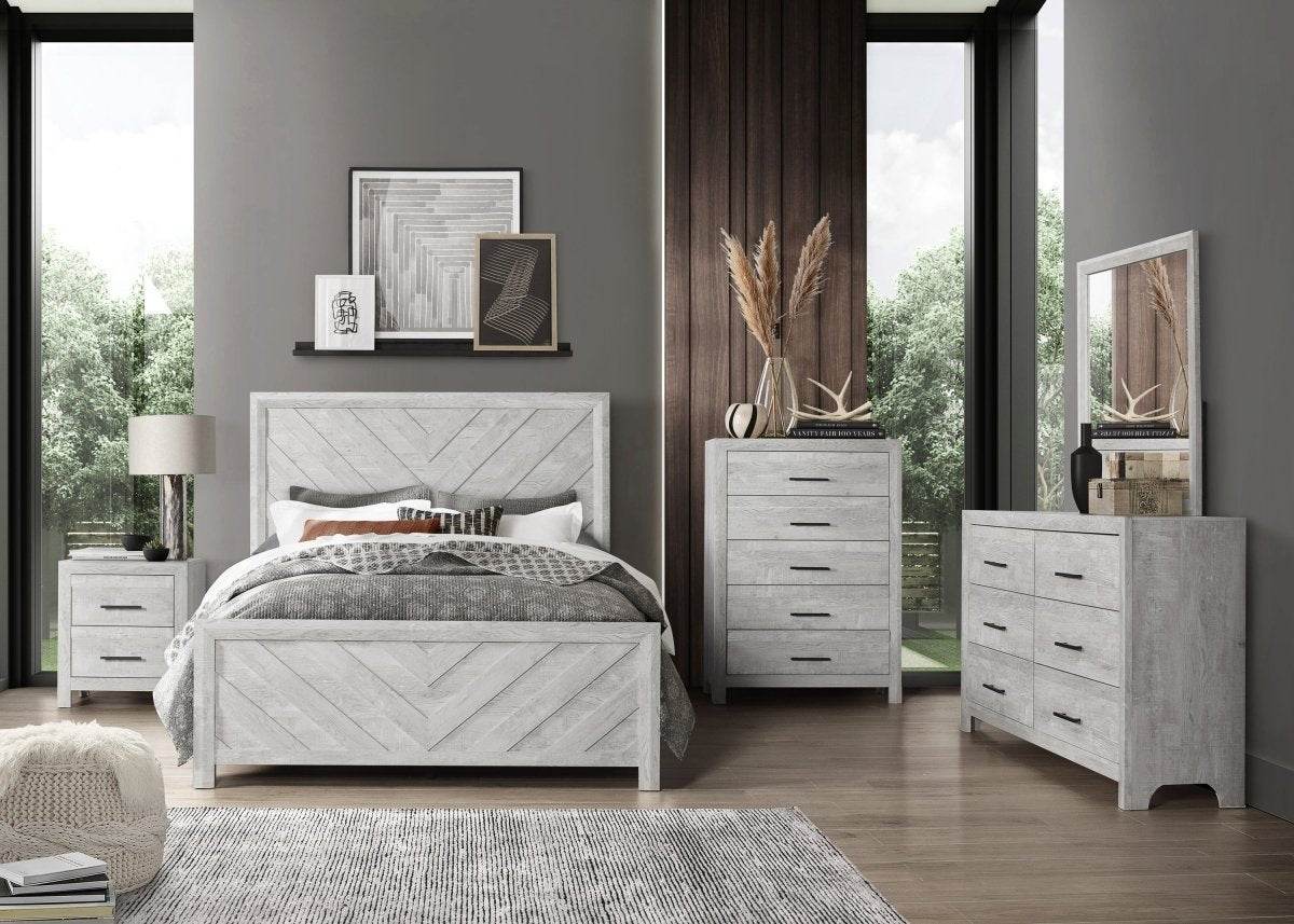 Denver Contemporary 5-Piece Wood Bedroom Set - Sleep Galleria