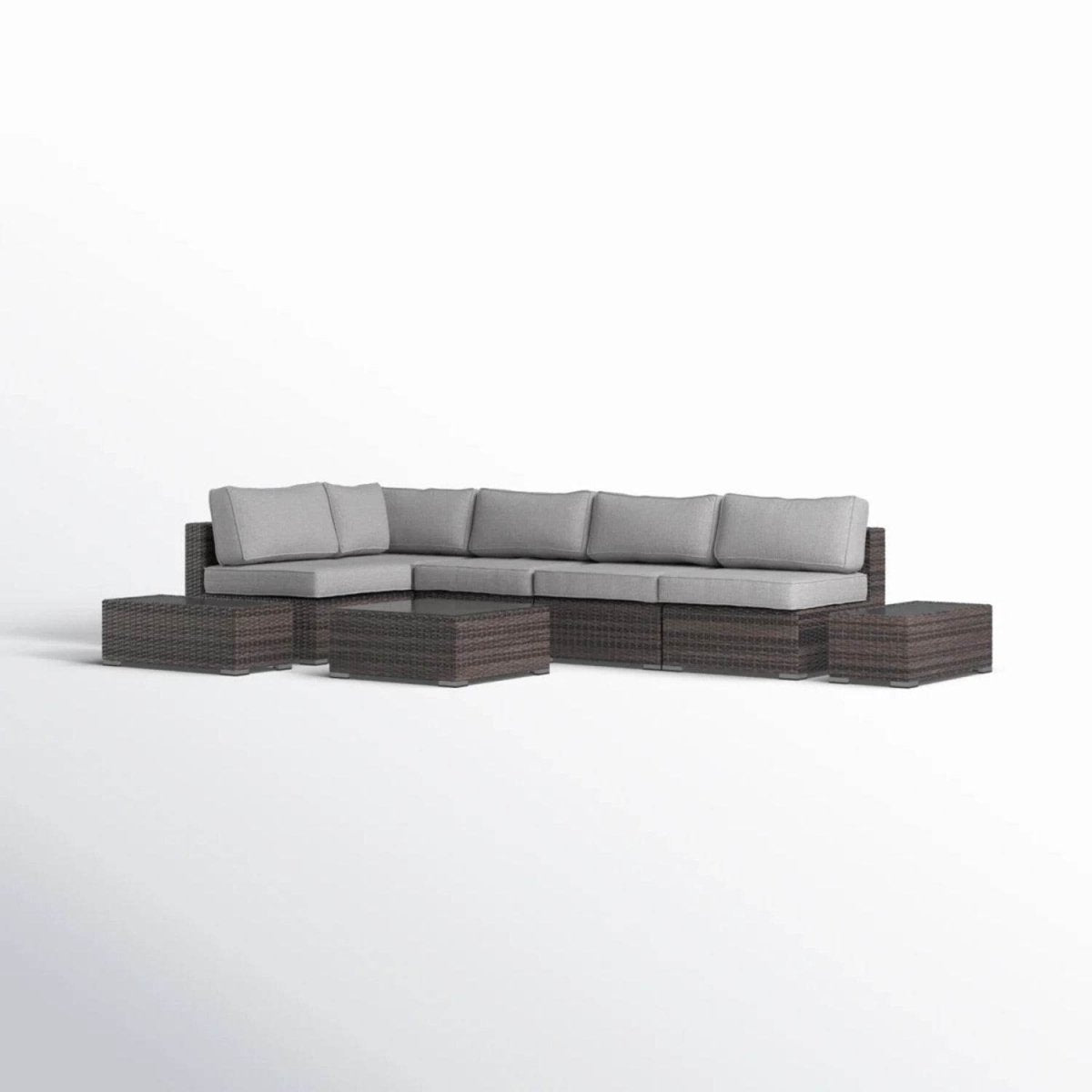 Espresso HDPE Wicker Outdoor Sectional Seating Group - Dreamtide - Omega Lifestyles