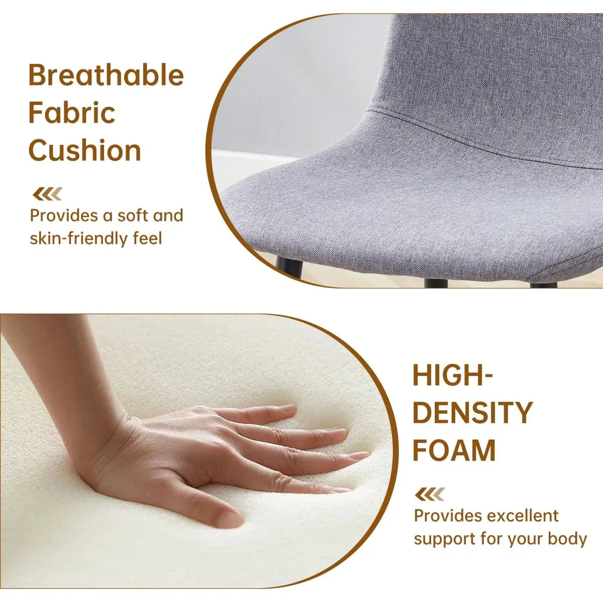 Extendable Round MDF Dining Table With Linen Cotton Chairs Set - Omega Lifestyles