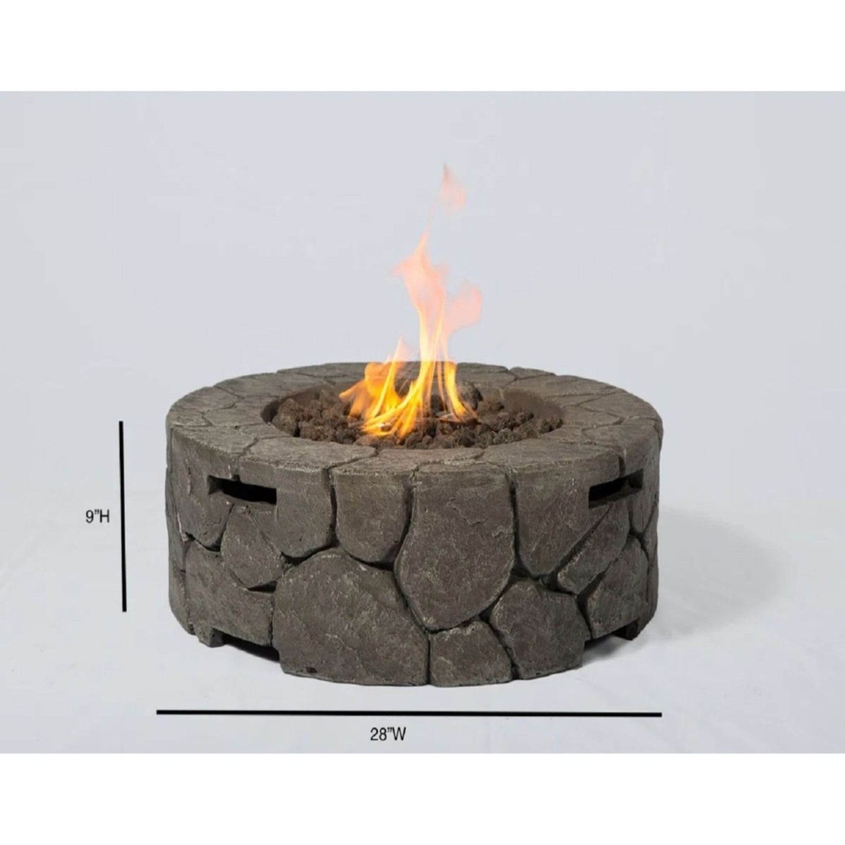 Fiber Reinforced Concrete Modern Outdoor 28 - Inch Fire Pit - Dreamtide - Omega Lifestyles