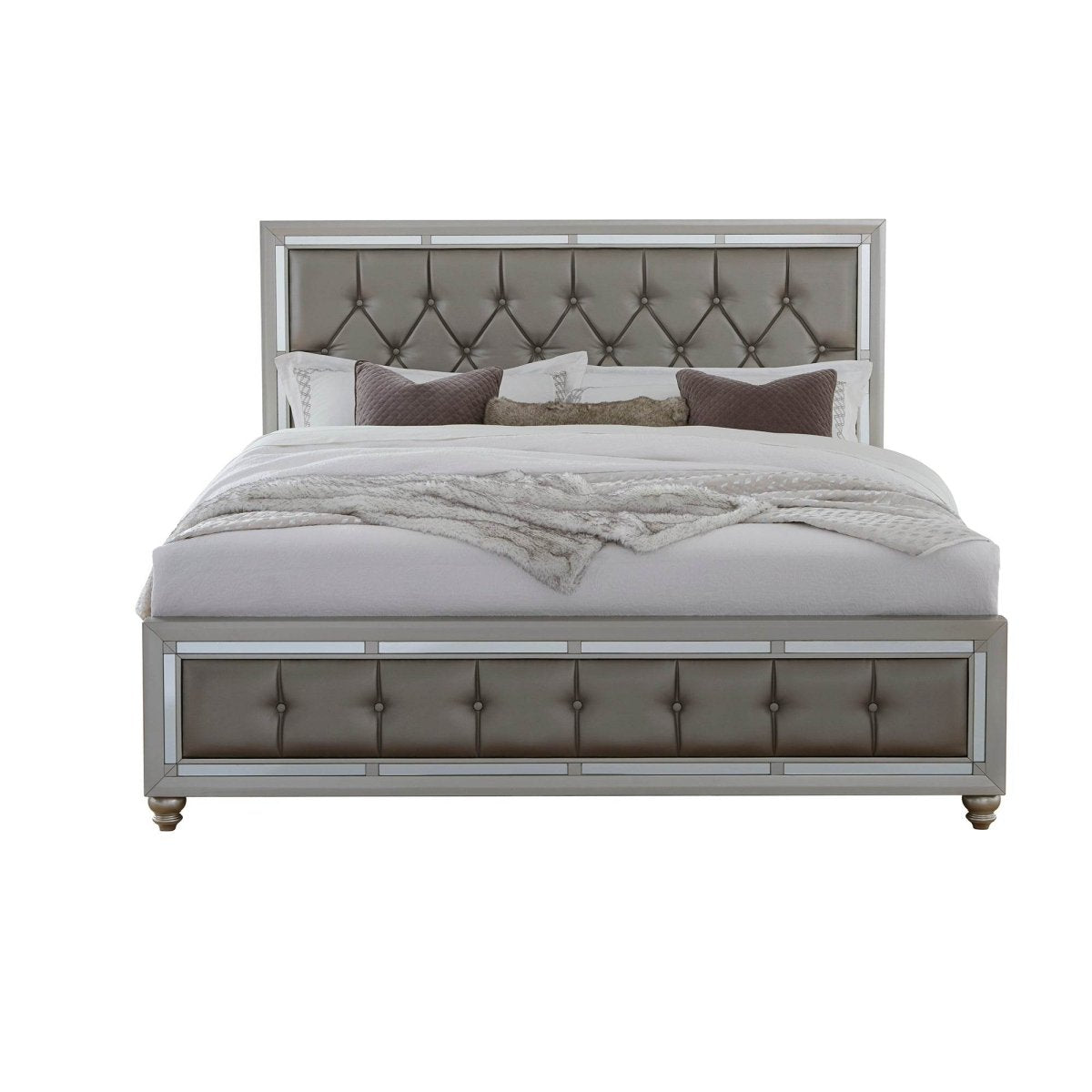 Full Silver Mirror Trim Panel Bed Frame - Dreamtide - Omega Lifestyles