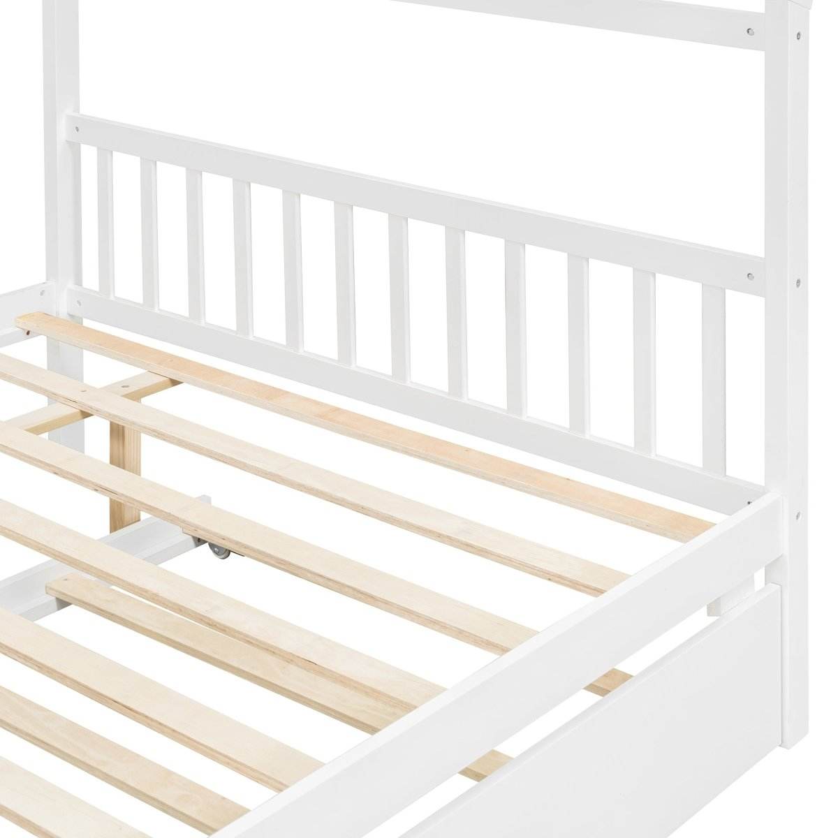 Full Size Solid Wood House Bed With Twin Trundle - Sleep Galleria