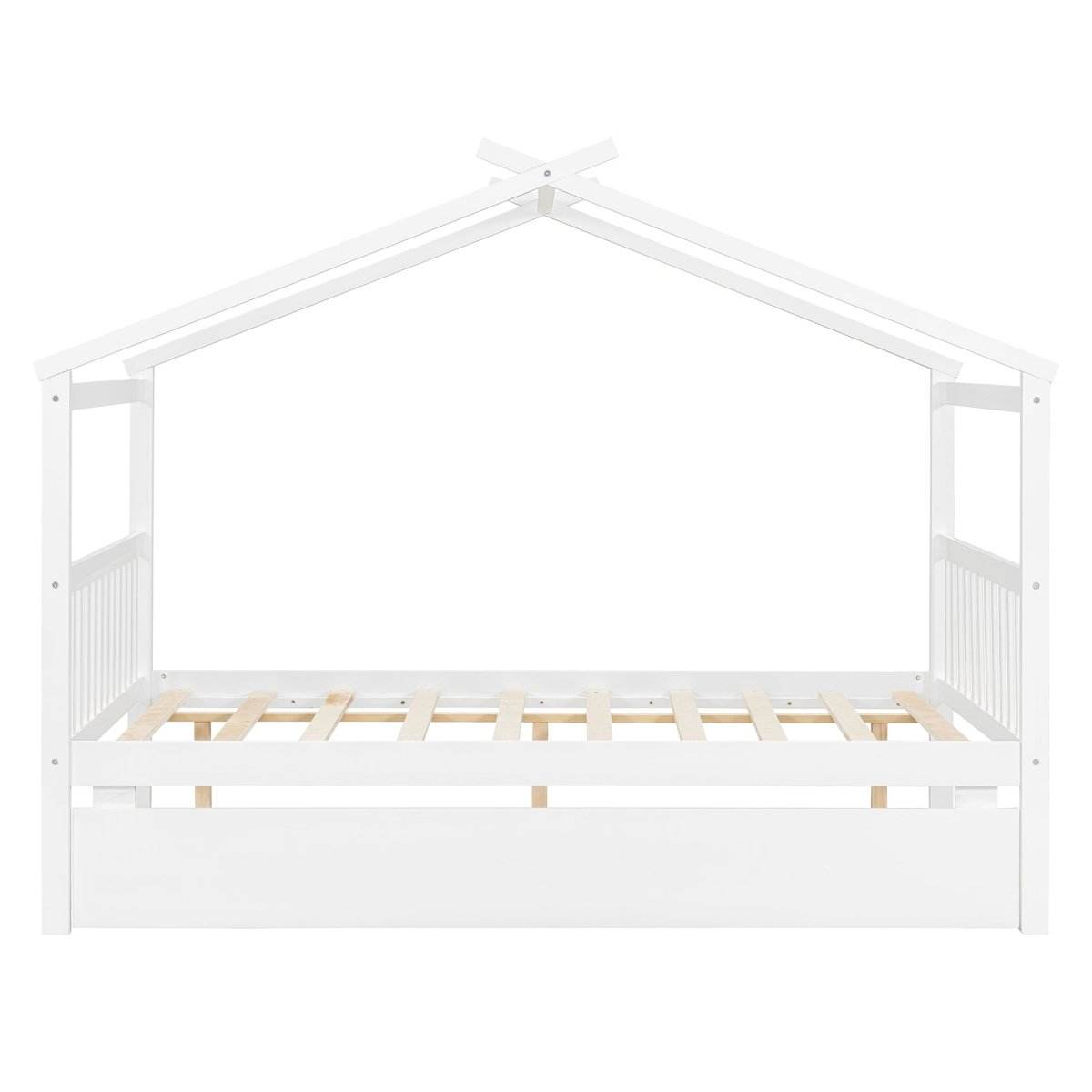 Full Size Solid Wood House Bed With Twin Trundle - Sleep Galleria