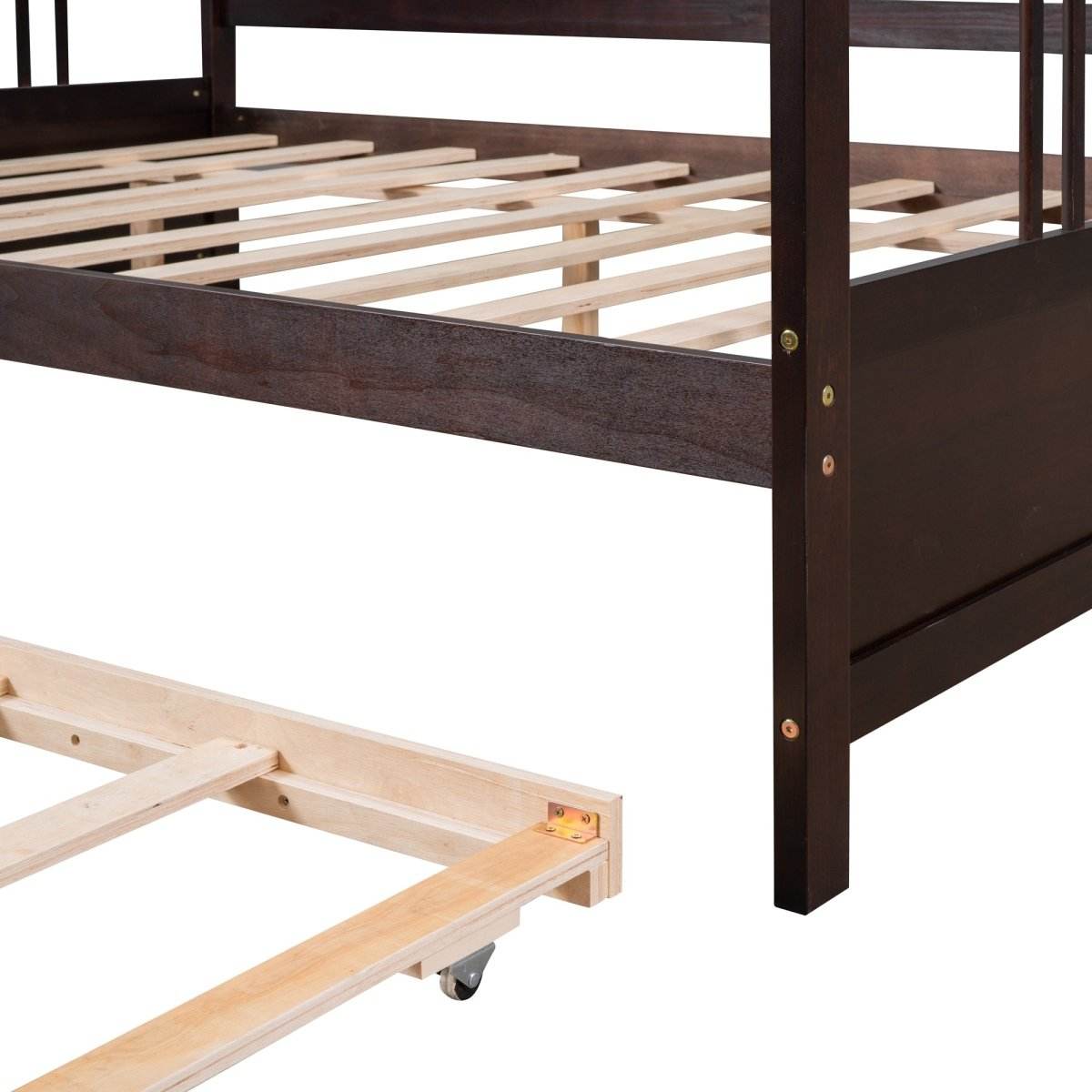 Full Solid Wood Espresso Daybed With Twin Trundle - Sleep Galleria