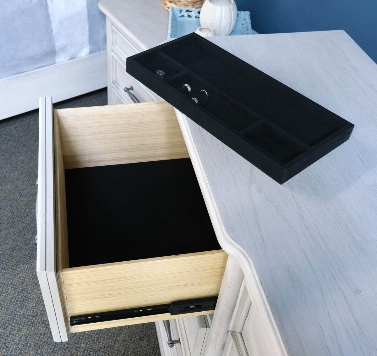 Gray Solid Wood 10 - Drawer Coastal Farmhouse Dresser - Dreamtide - Omega Lifestyles