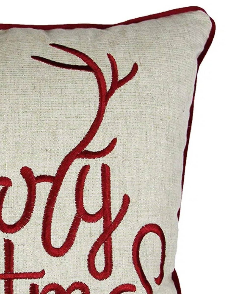 Merry Christmas Gold Accent Polyester Throw Pillow 20x20 - Dreamtide - Omega Lifestyles