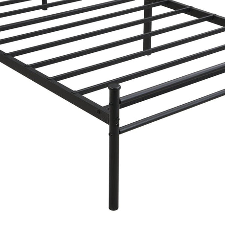 Metal Twin Size Bed Frame With Wood Panel Headboard - Sleep Galleria