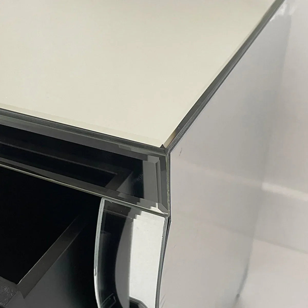 Mirrored Luxury Modern 3-Drawer Bedside Cabinet - Omega Lifestyles