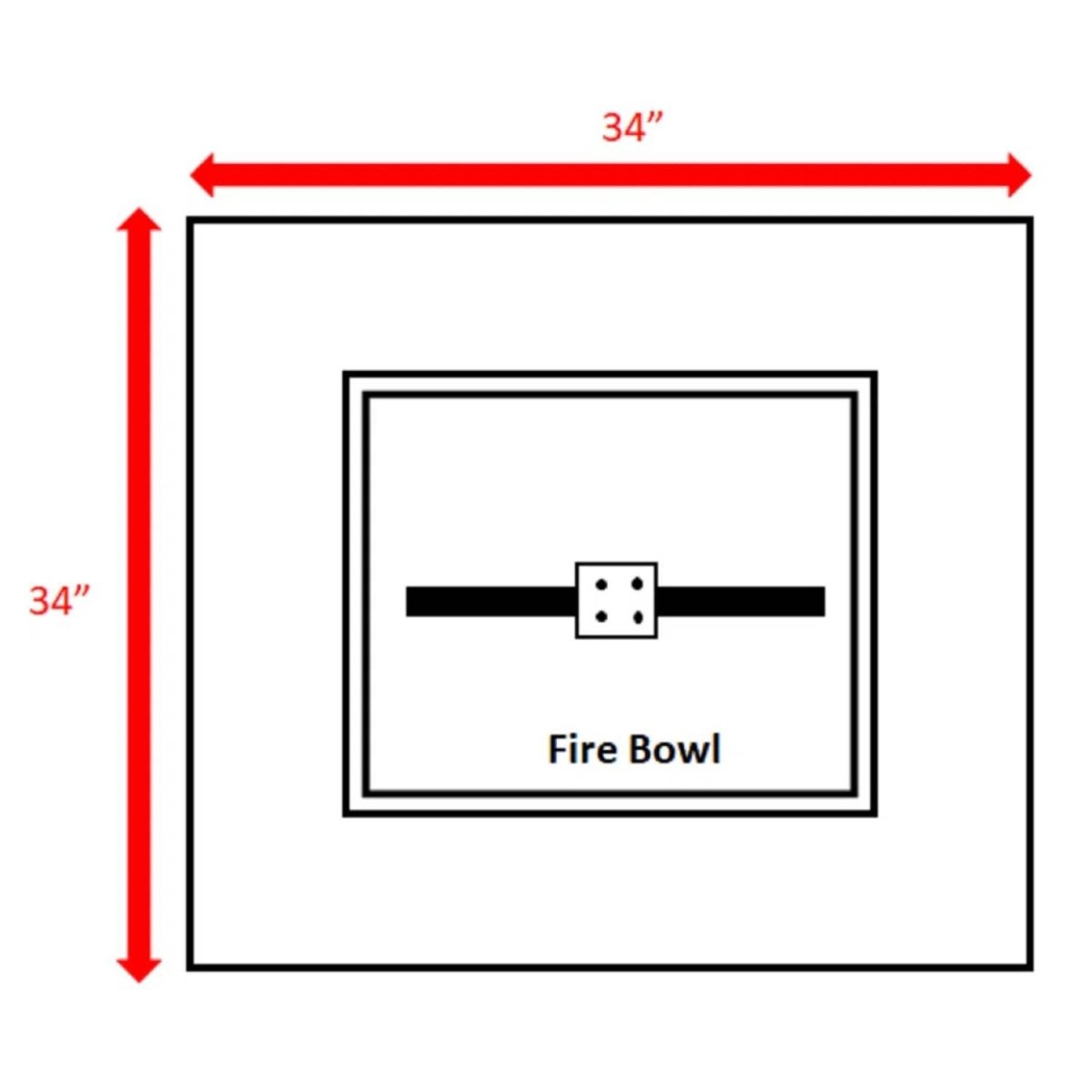 Modern Concrete Push - Button Ignition Outdoor Fire Pit Table - Dreamtide - Omega Lifestyles