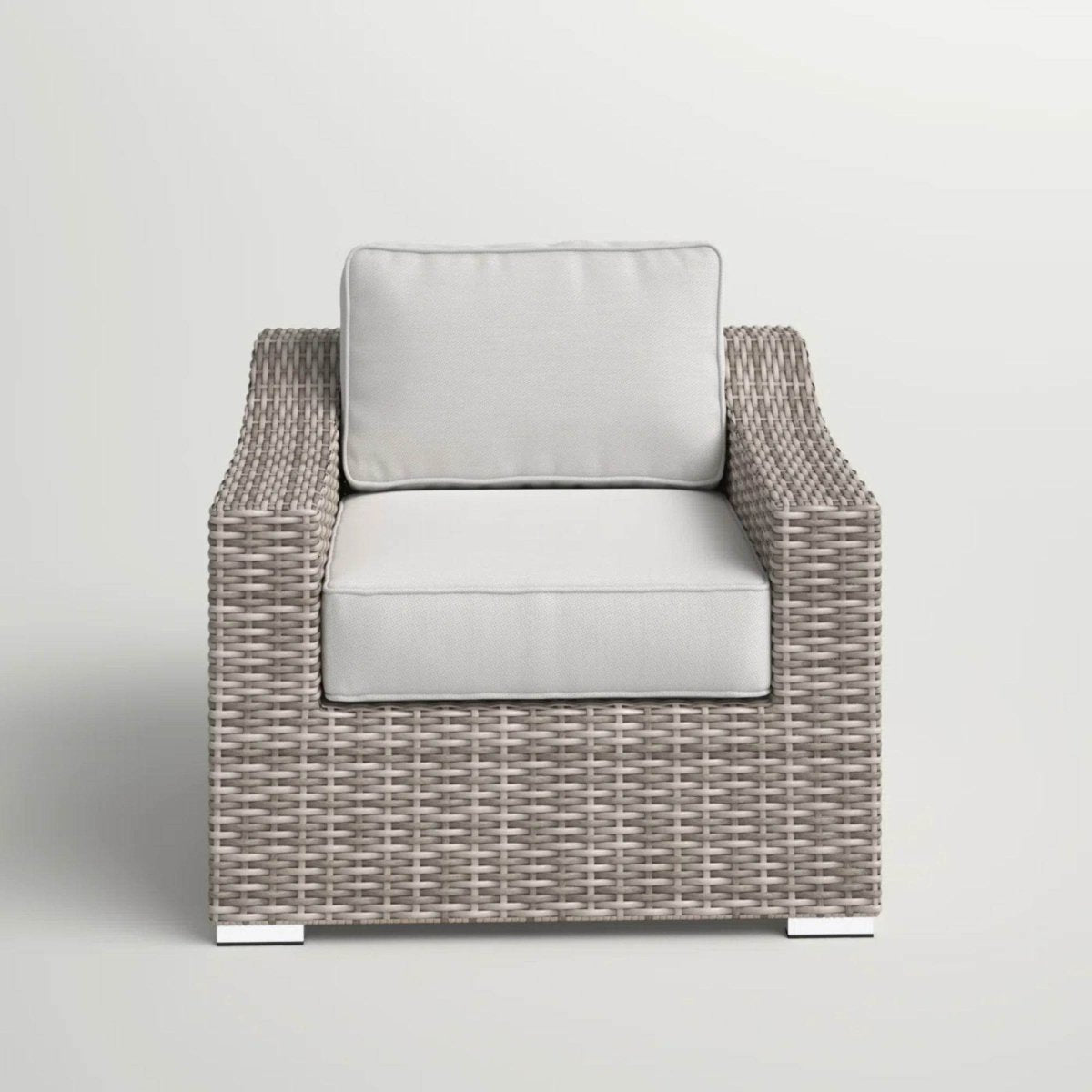 Modern Grey Wicker Outdoor Patio Armchair With Cushions - Dreamtide - Omega Lifestyles