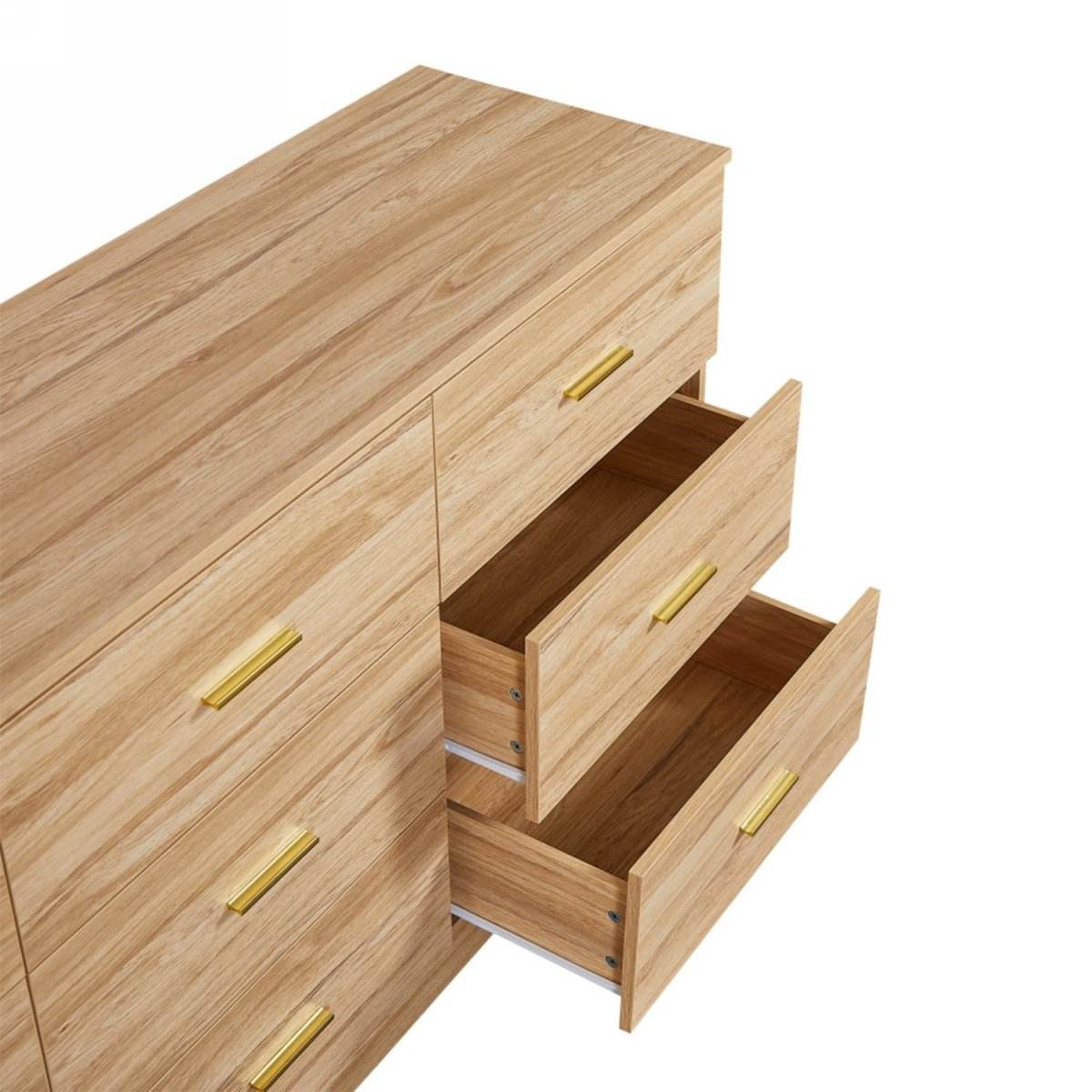 Modern Natural Engineered Wood 9-Drawer Dresser - Sleep Galleria