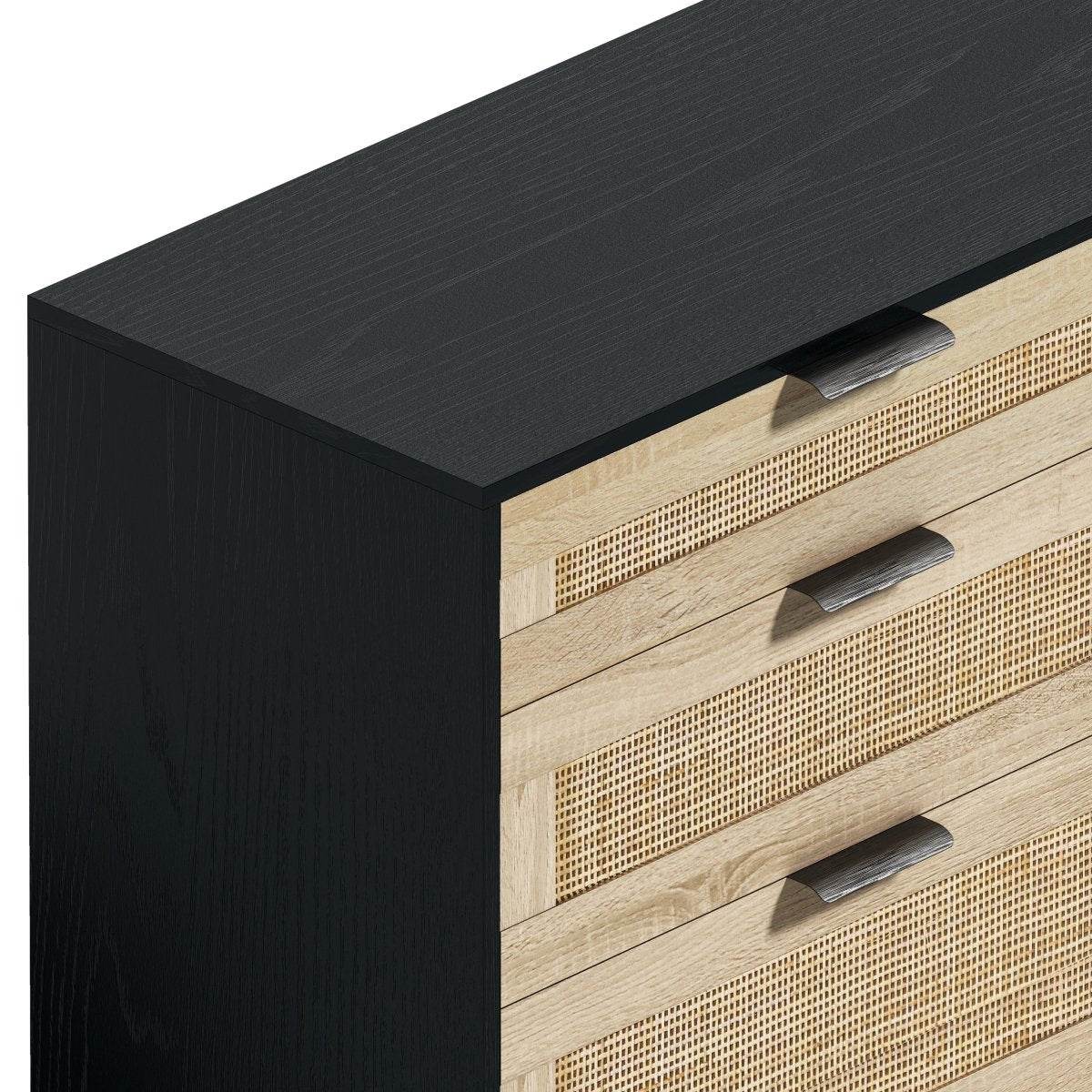 Modern Natural Rattan 6-Drawer MDF Dresser - Sleep Galleria