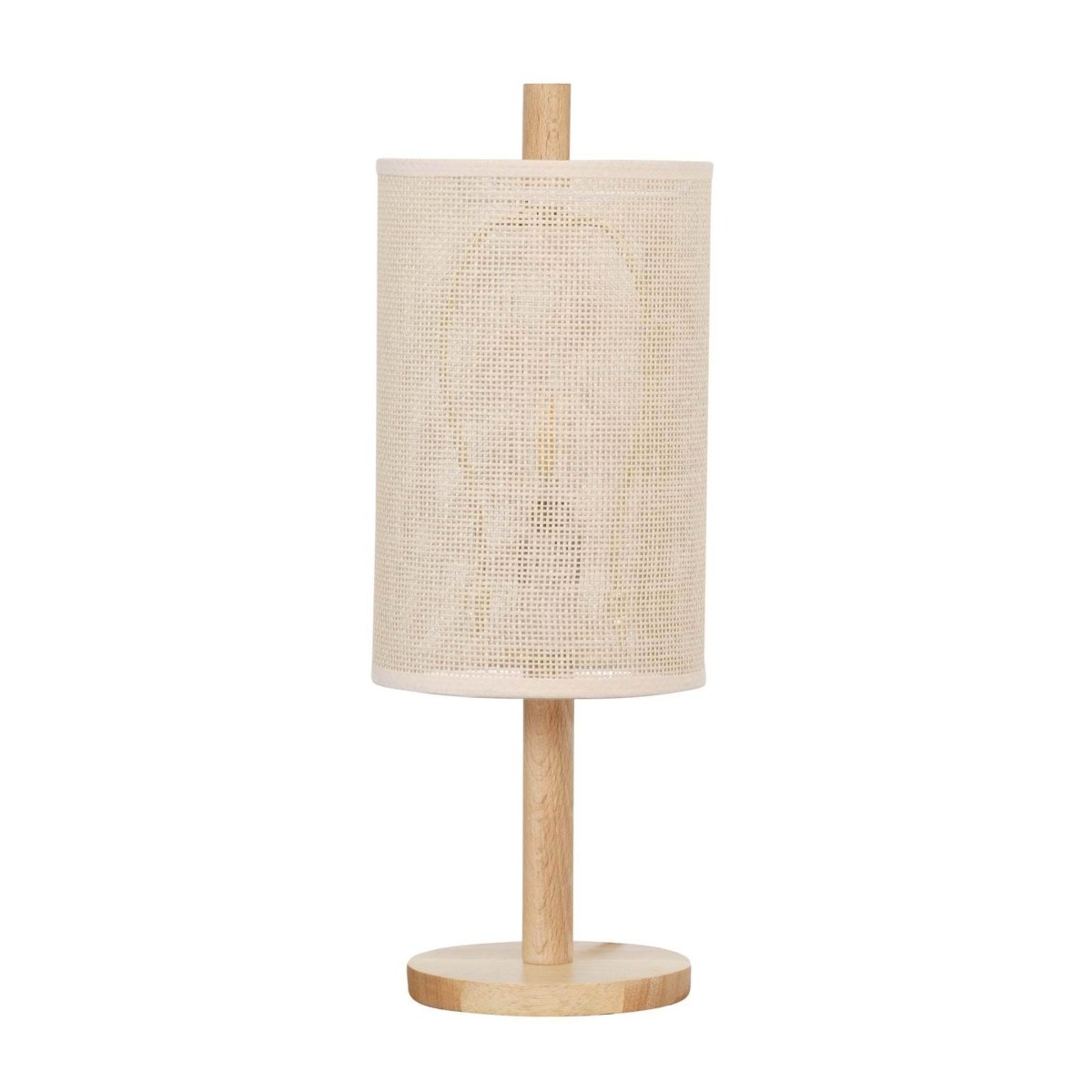 Modern Oak Wood Table Lamp With Paper Rattan Shade - Sleep Galleria