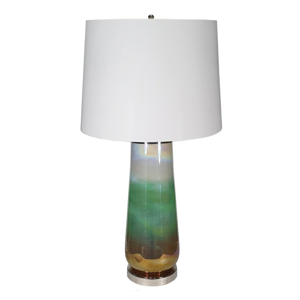 Multicolor Glass Round Plug-In Table Lamp - Sleep Galleria