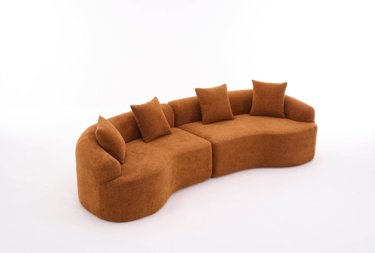 Orange Curved Foam Spring 4 - Seat Modular Sofa - Dreamtide - Omega Lifestyles