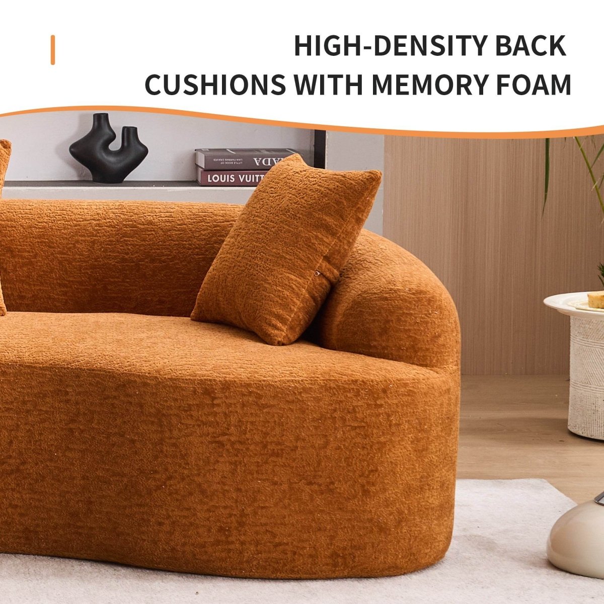 Orange Curved Foam Spring 4 - Seat Modular Sofa - Dreamtide - Omega Lifestyles