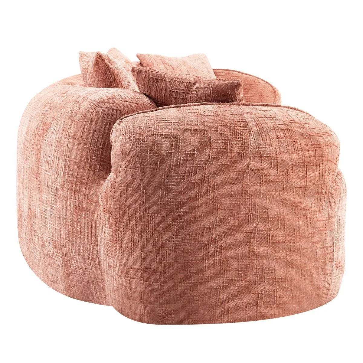 Pink Curved Medium-Soft Chenille 4-Seat Sofa - Omega Lifestyles