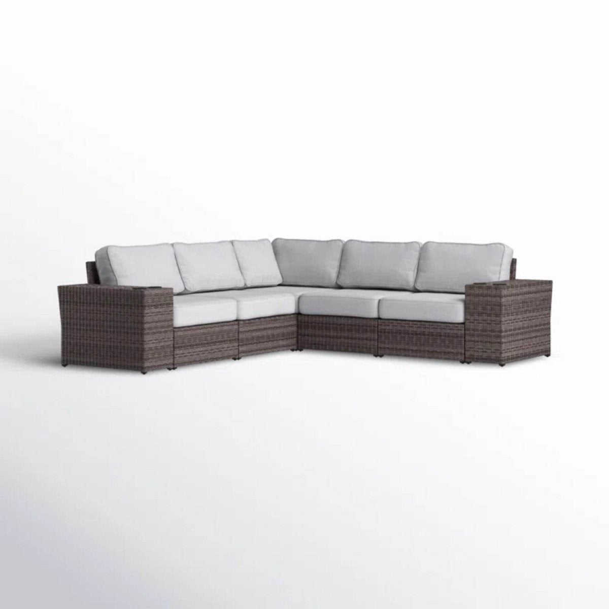 Reversible Outdoor Wicker Patio Sectional Sofa With Cushions - Dreamtide - Omega Lifestyles