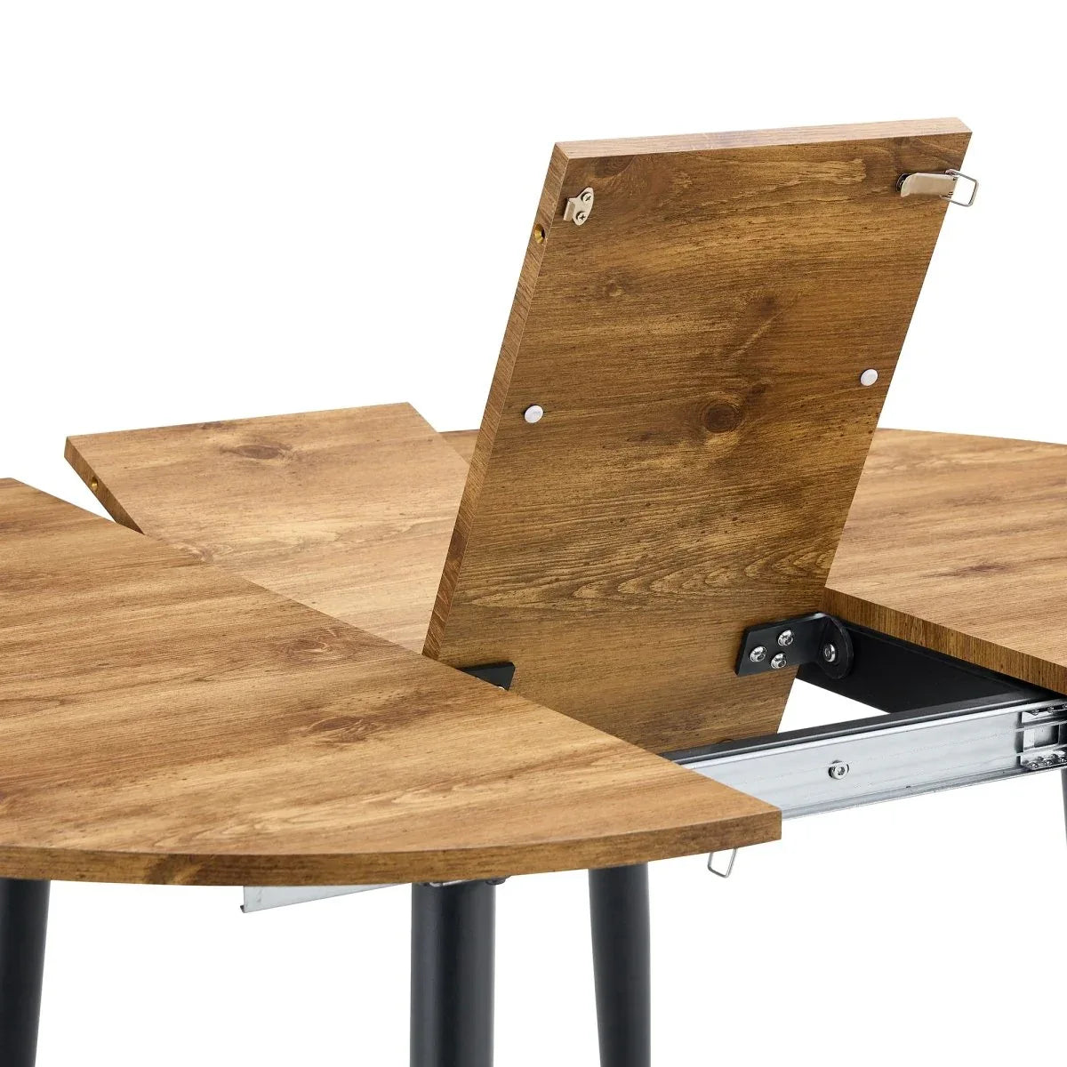 Round Extendable MDF Dining Table With Four PU Chairs - Omega Lifestyles