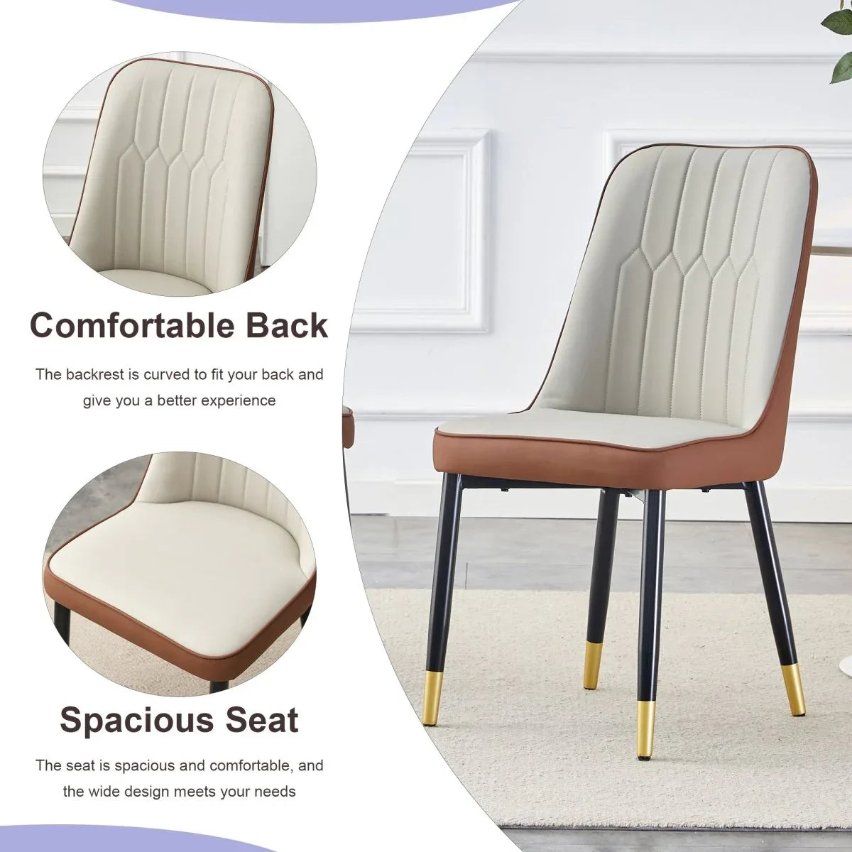 Round Extendable MDF Dining Table With Four PU Chairs - Omega Lifestyles