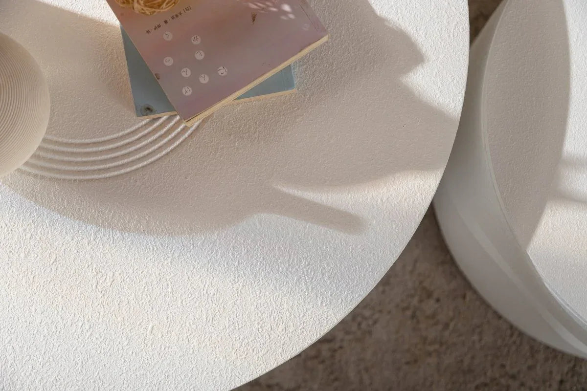 Set Of 2 White Round Modern MDF Coffee Tables With Storage - Omega Lifestyles