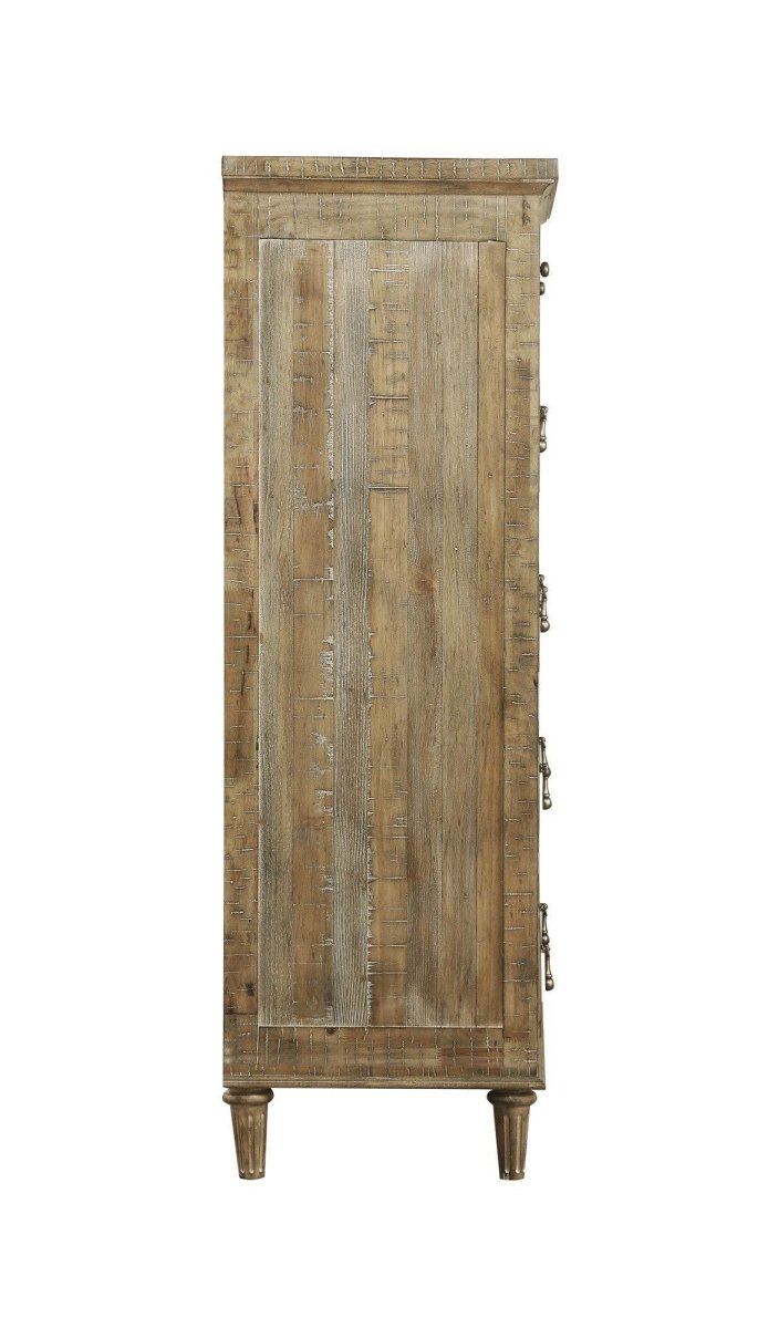 Solid Wood Taupe 5 - Drawer Chest Dresser - Dreamtide - Omega Lifestyles