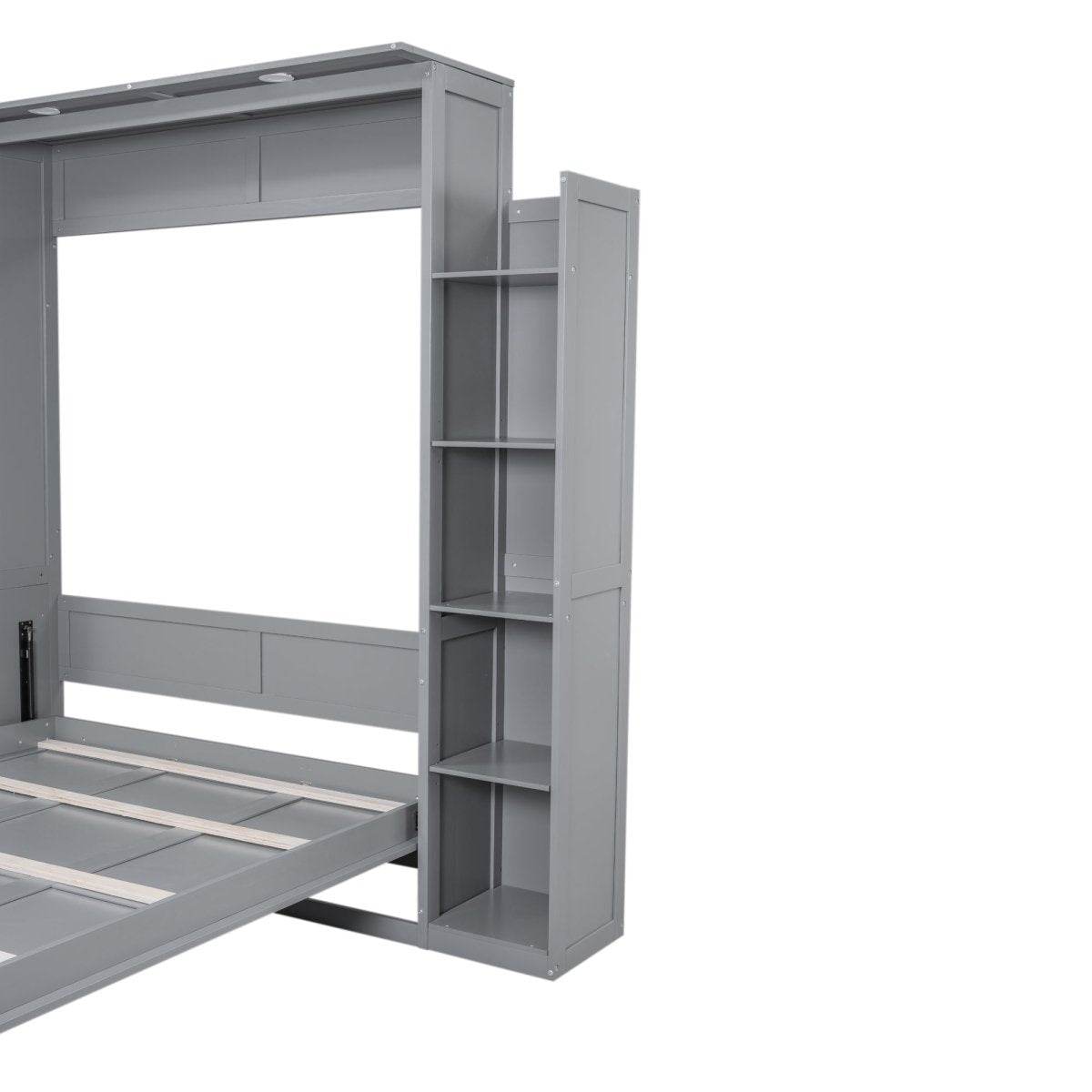 Space-Saving Queen Murphy Bed With Shelves And LED Lights - Sleep Galleria