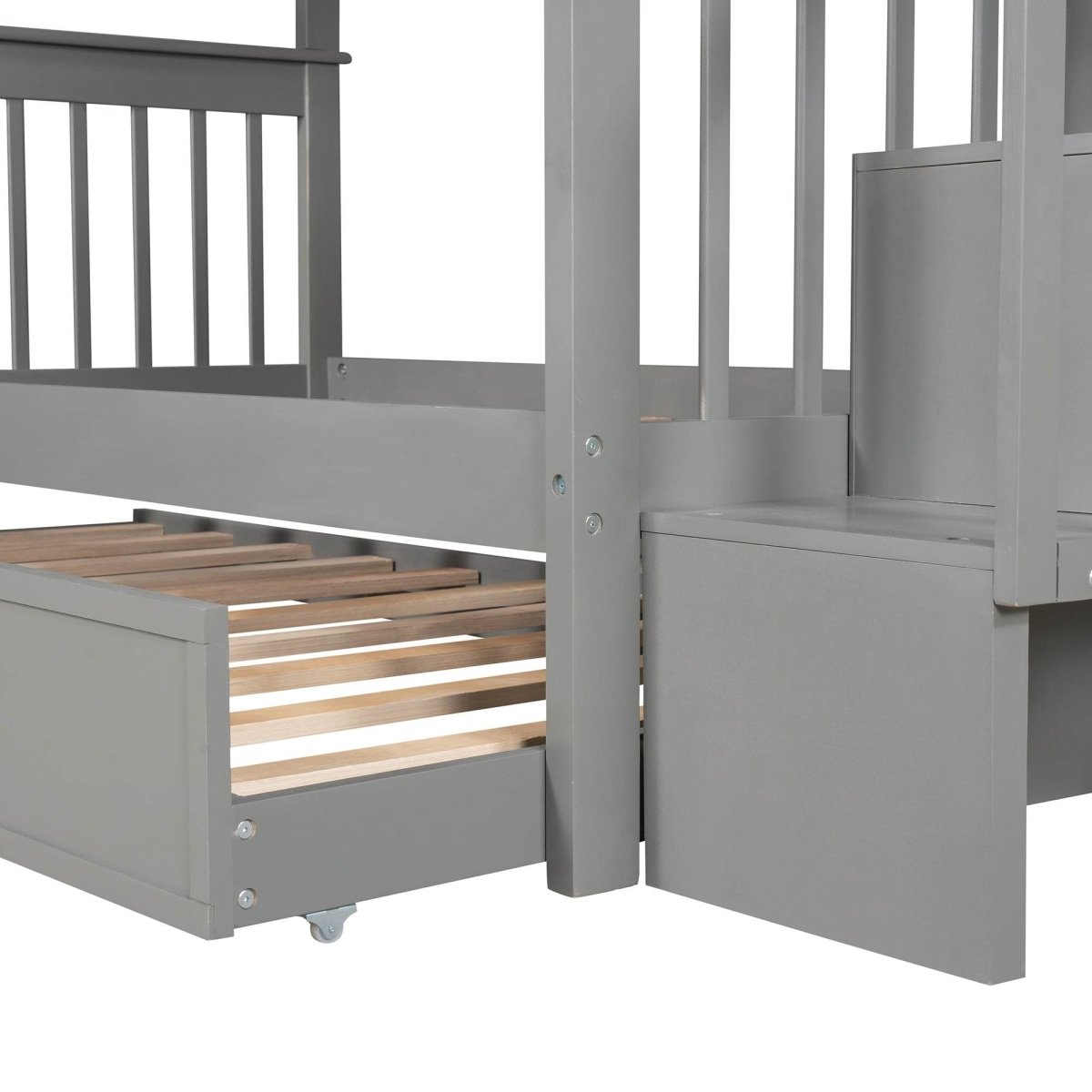 Stairway Twin - Over - Twin Solid Wood Bunk Bed With Trundle - Dreamtide - Omega Lifestyles