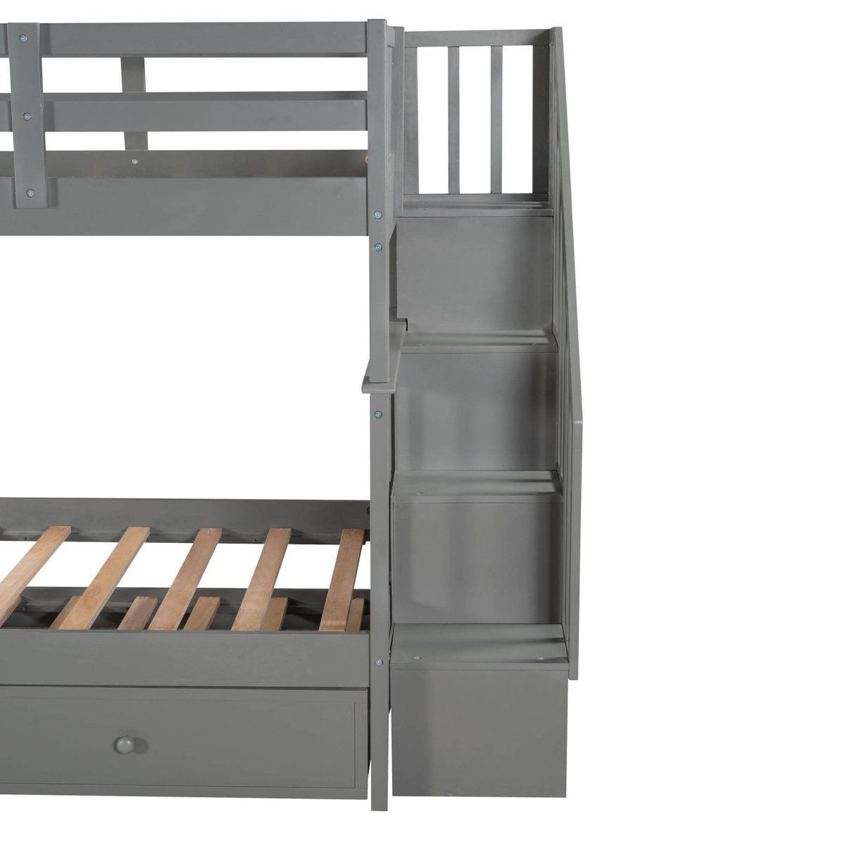 Stairway Twin - Over - Twin Solid Wood Bunk Bed With Trundle - Dreamtide - Omega Lifestyles