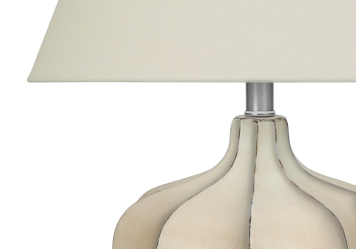 Transitional Cream Resin Gourd Base Table Lamp - Sleep Galleria