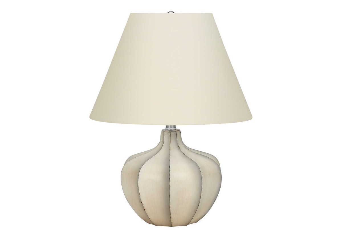 Transitional Cream Resin Gourd Base Table Lamp - Sleep Galleria